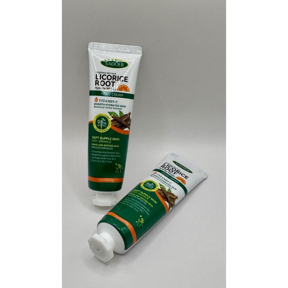 SADOER Licorice Root Hand Cream Vitamin C Brightening AntiWrinkle 30g 2-Pack NEW